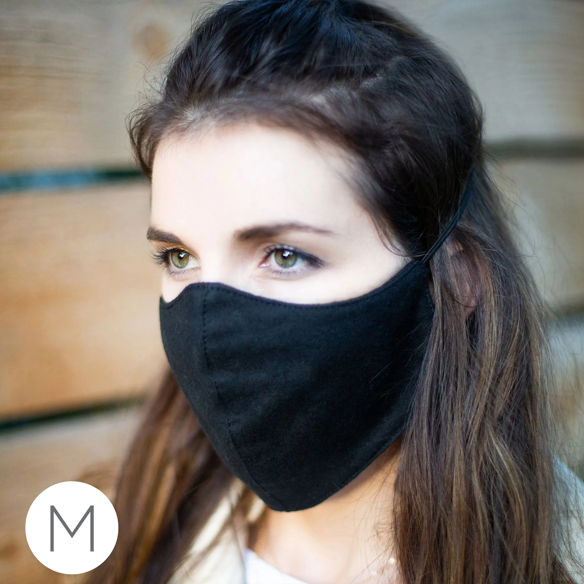 2-Layer Woven Soft Brushed Cotton Face Mask, Polka Dots, Blue, Made in USA - 10 Pack
