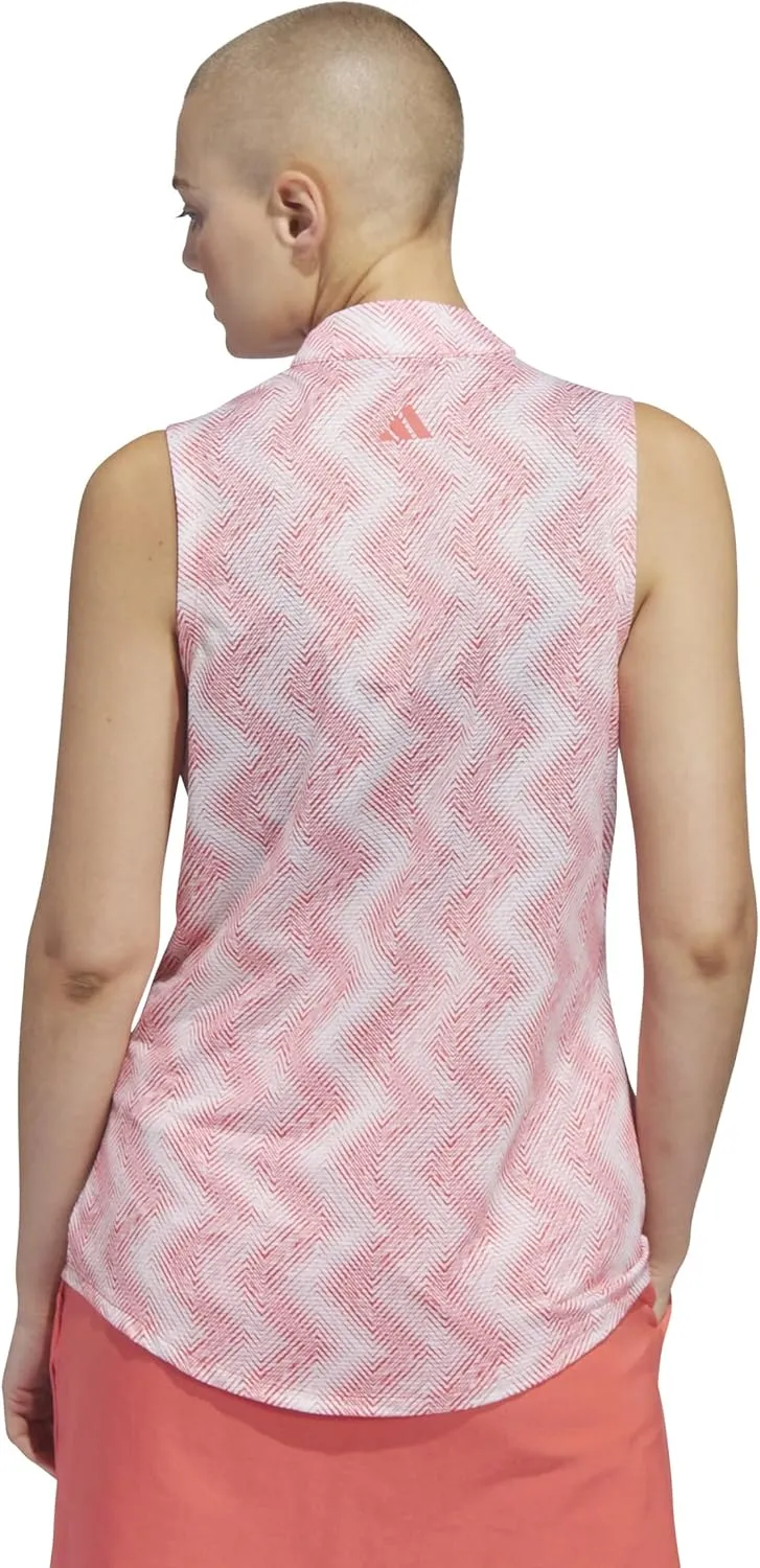 adidas Women's Ultimate365 Ottoman Printed Sleeveless Polo Shirt