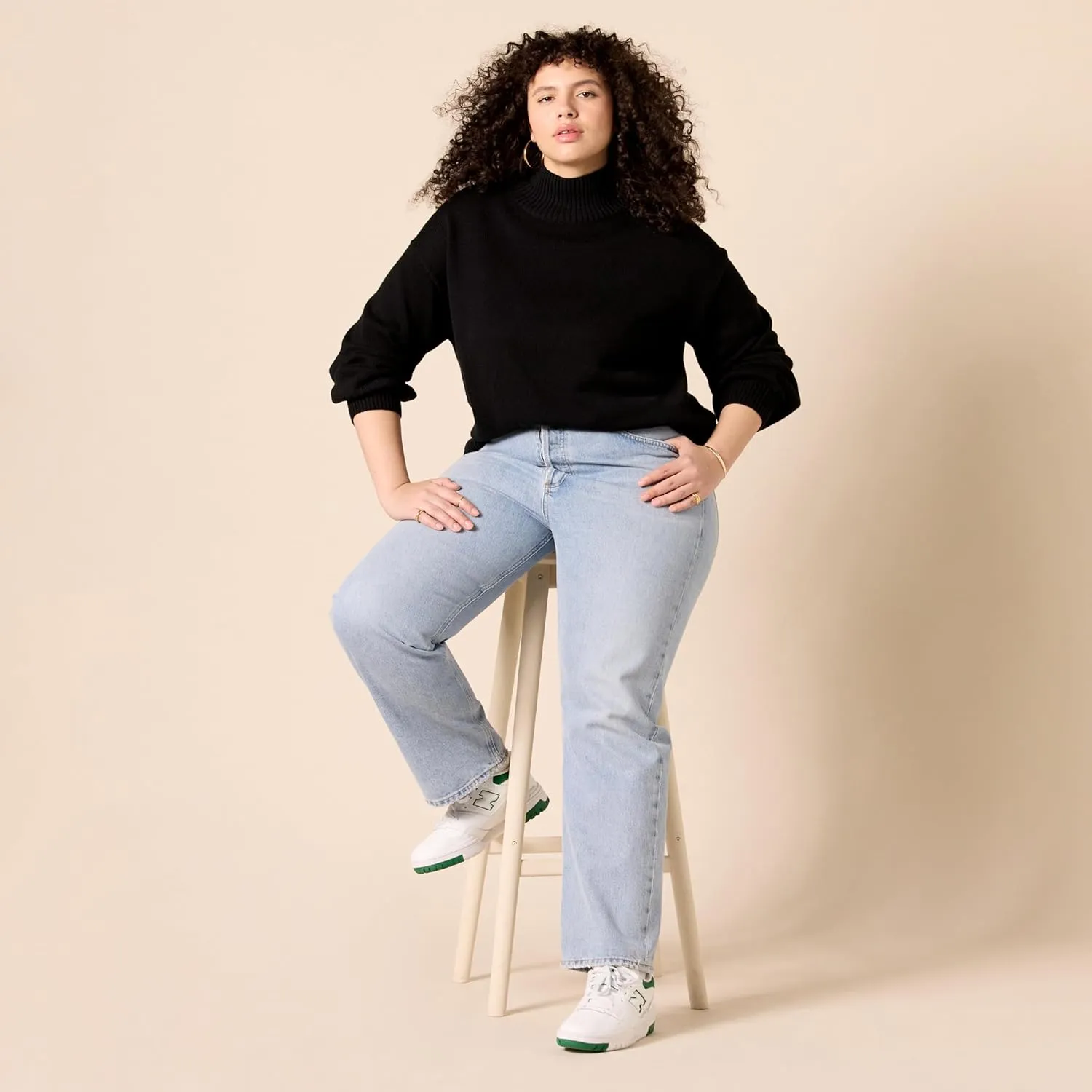 Amazon Essentials Women's Pull-Over Cotton Sweaters, Funnel-Neck, Available in Plus Size