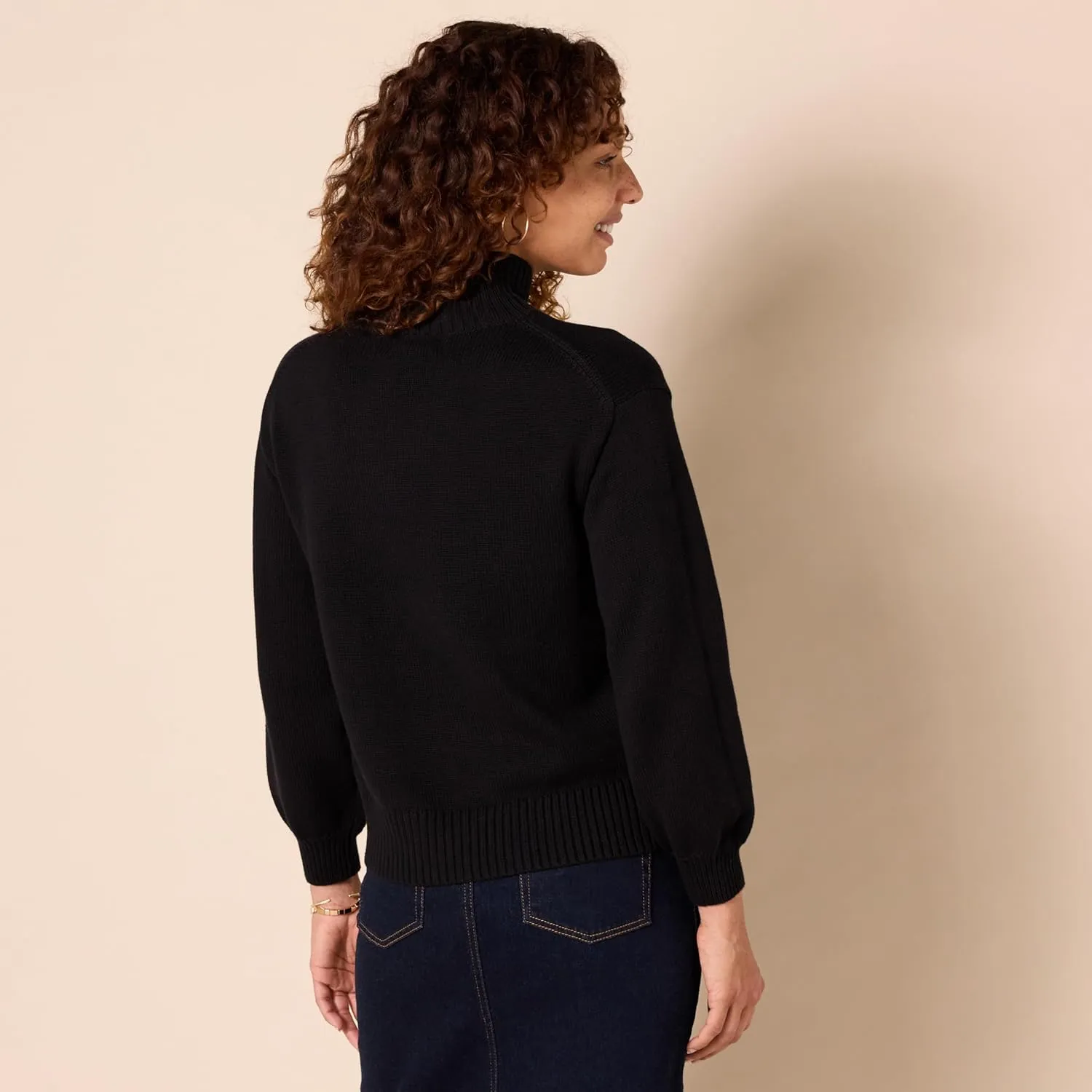 Amazon Essentials Women's Pull-Over Cotton Sweaters, Funnel-Neck, Available in Plus Size