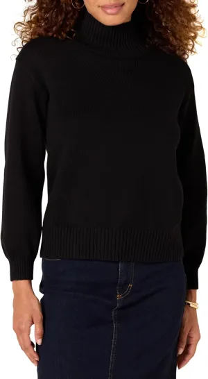 Amazon Essentials Women's Pull-Over Cotton Sweaters, Funnel-Neck, Available in Plus Size