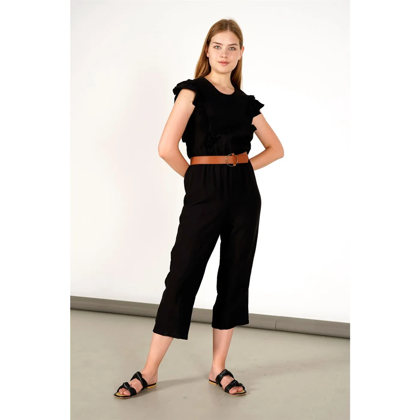 Black Belted Jumpsuit