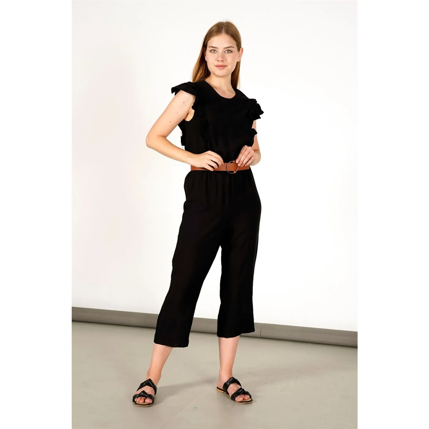 Black Belted Jumpsuit
