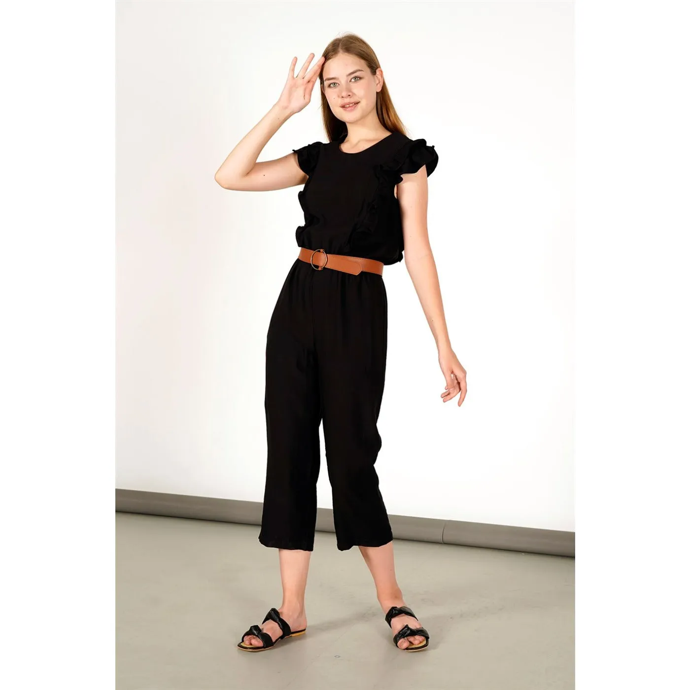 Black Belted Jumpsuit