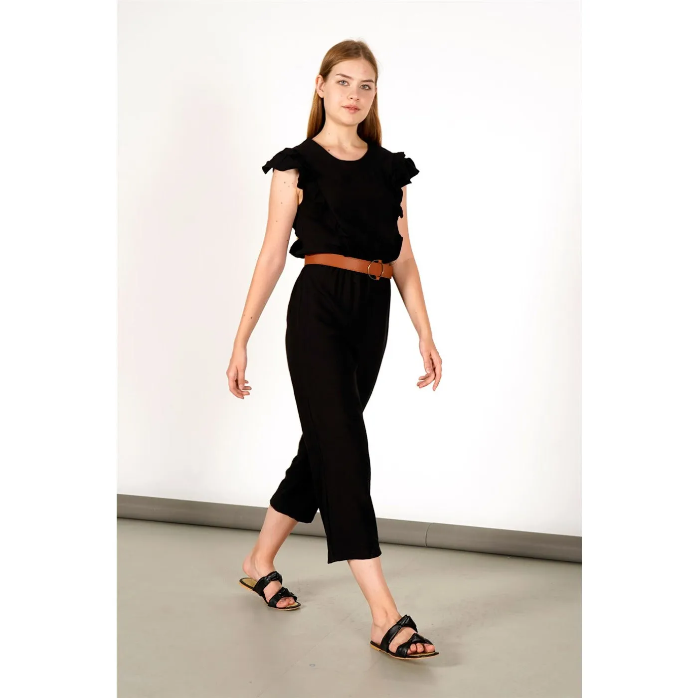 Black Belted Jumpsuit