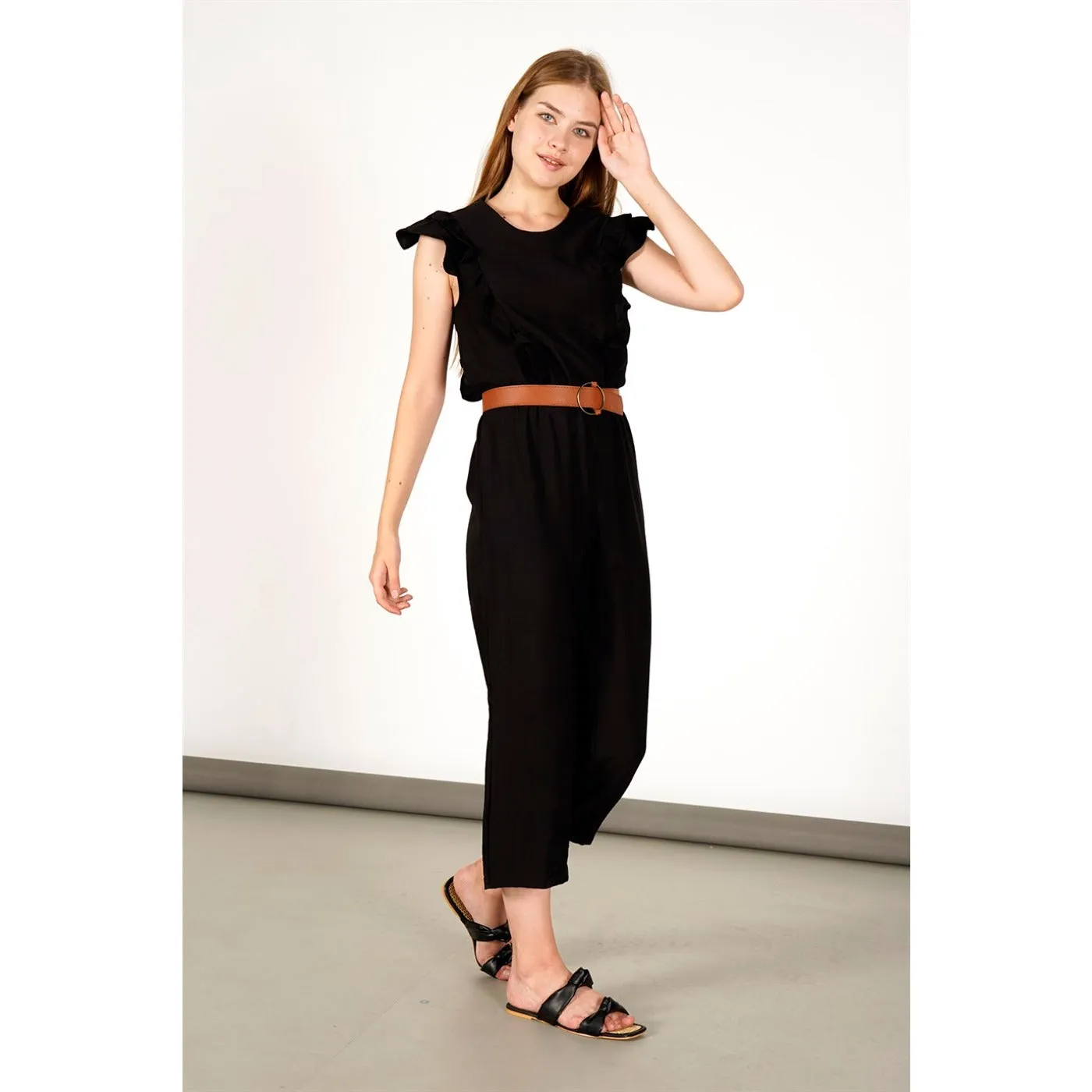 Black Belted Jumpsuit