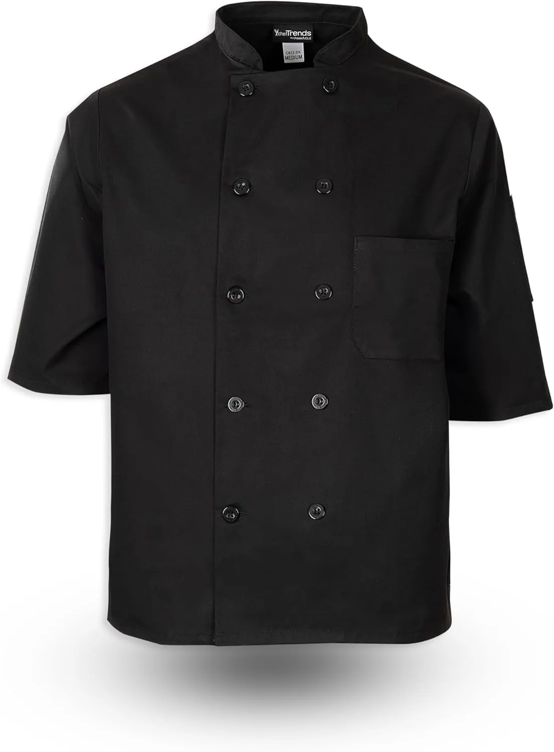 Button Chef Coat 1/2 Sleeve 65% Polyester, 35% Cotton Ring Spun Twill C812