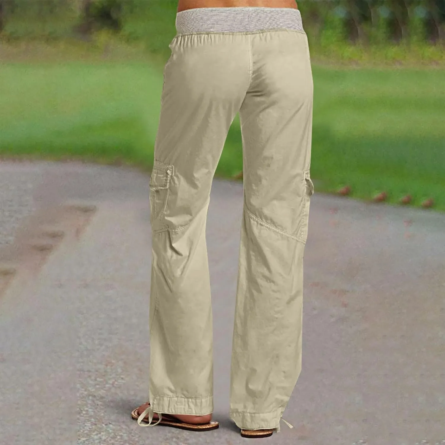 Cargo Yoga Pants for Women 2024 Fashion Wide Leg High Waisted Casual Drawstring Workout Y2K Pants with Pockets