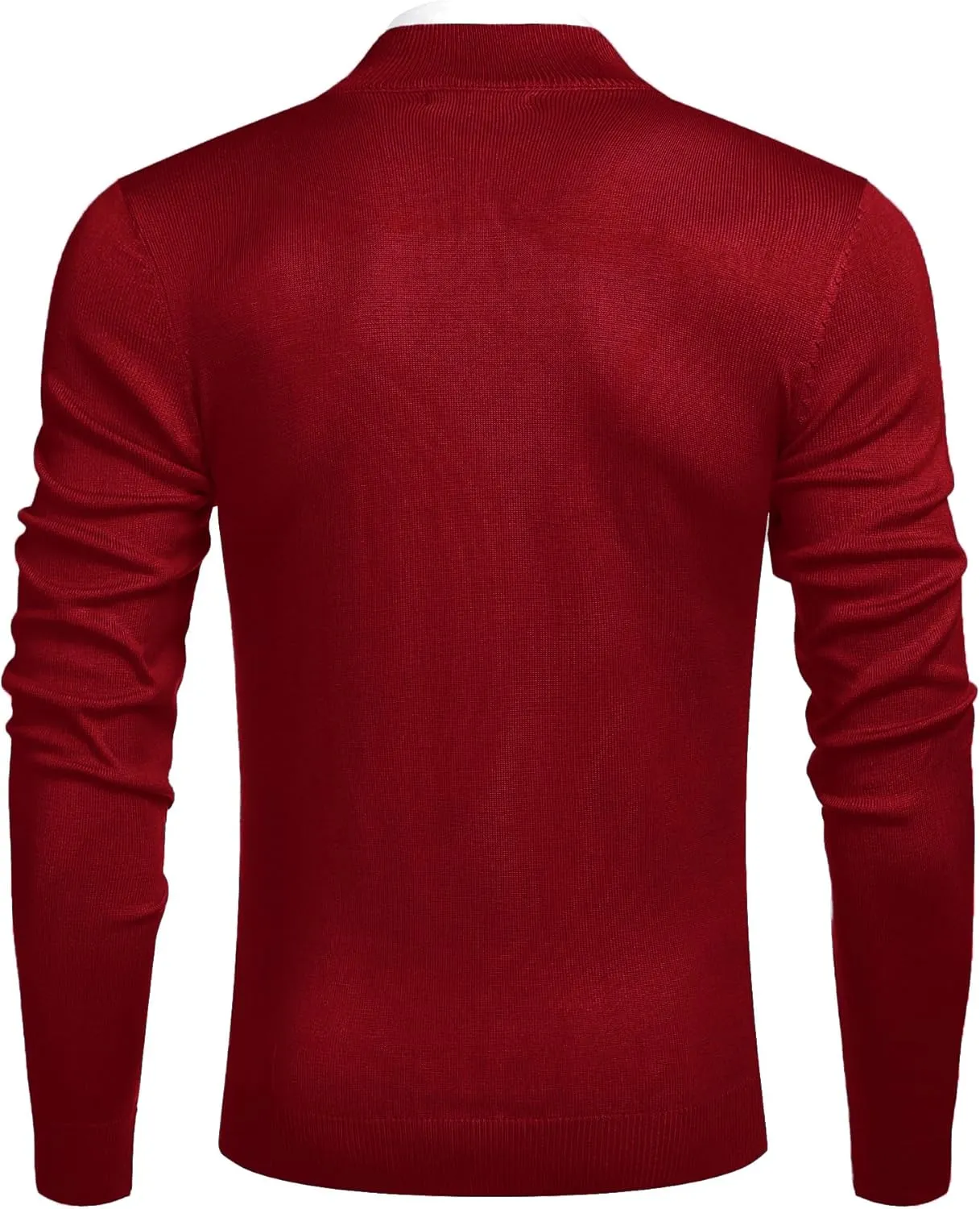 COOFANDY Men's Quarter Zip Up Sweaters Slim Fit Lightweight Mock Neck Pullover Casual Polo Sweaters
