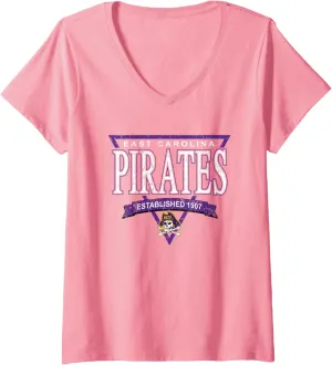 East Carolina Pirates Vintage Nineties Pink V-Neck T-Shirt