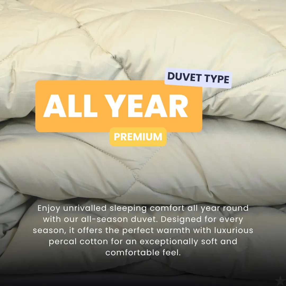 HappyDuvet Premium - Sage green - All-Season Duvet - Percale Cotton