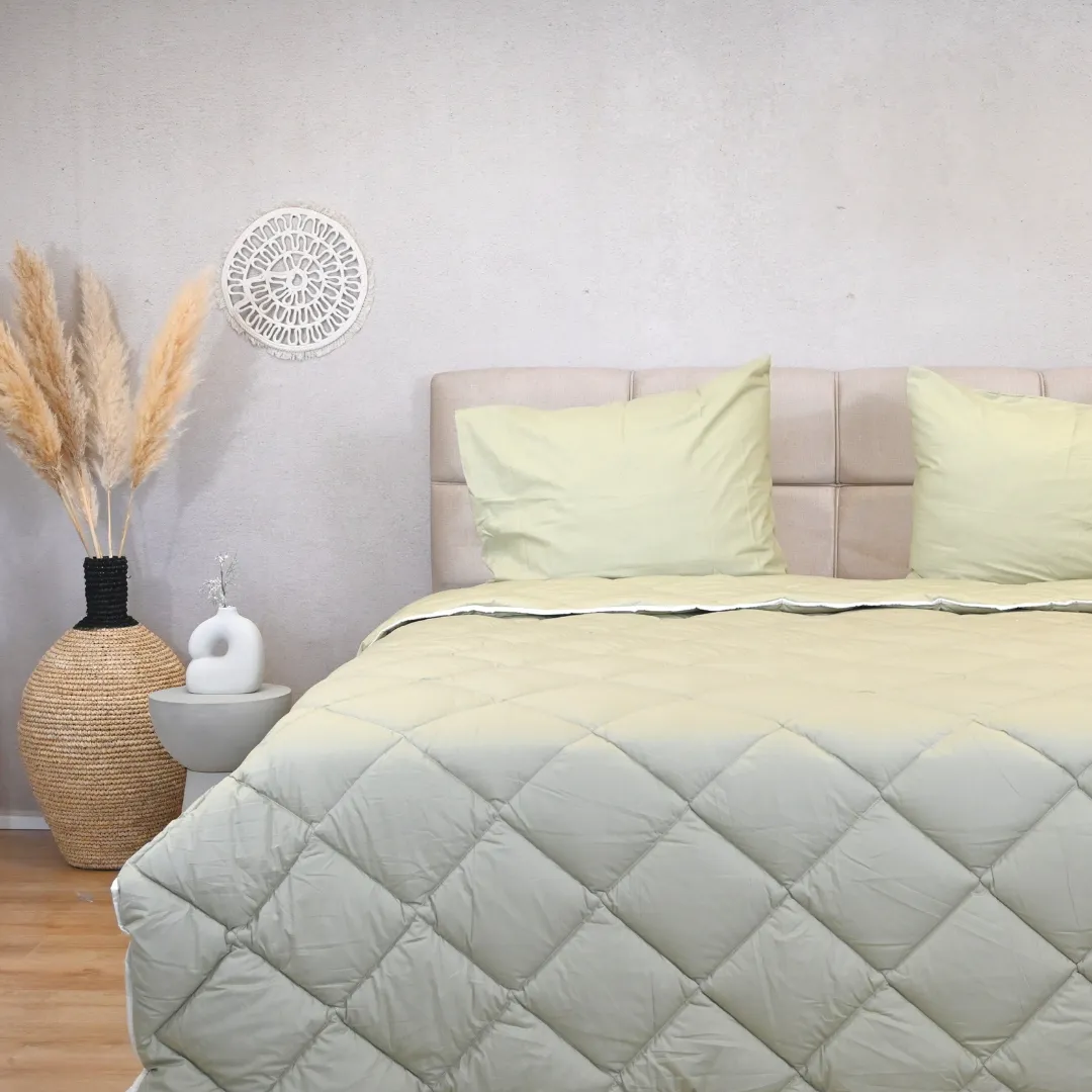 HappyDuvet Premium - Sage green - All-Season Duvet - Percale Cotton