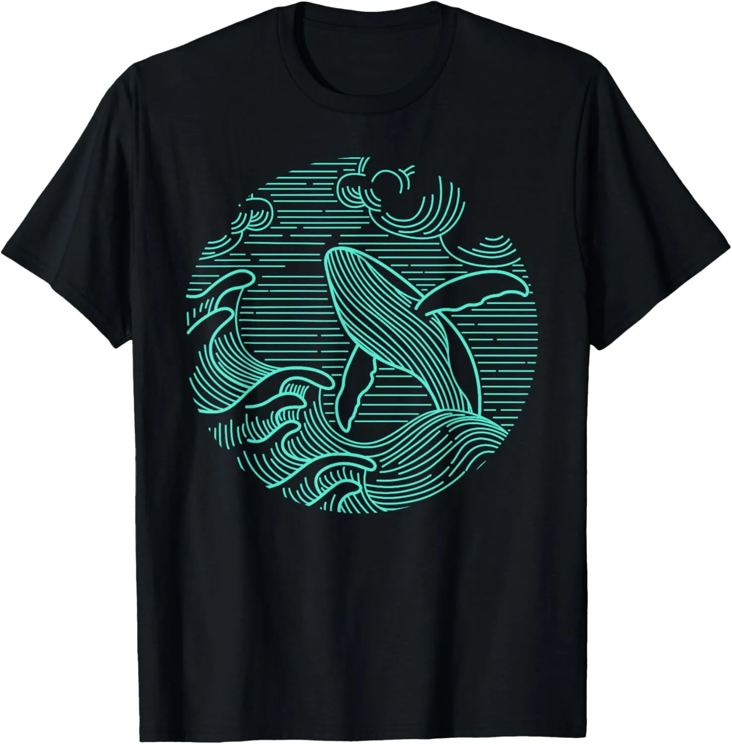 Humpback Whale Marine Life Ocean Nature Sea Blue Waves T-Shirt