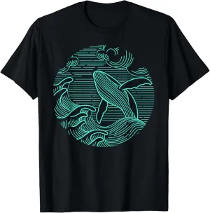 Humpback Whale Marine Life Ocean Nature Sea Blue Waves T-Shirt