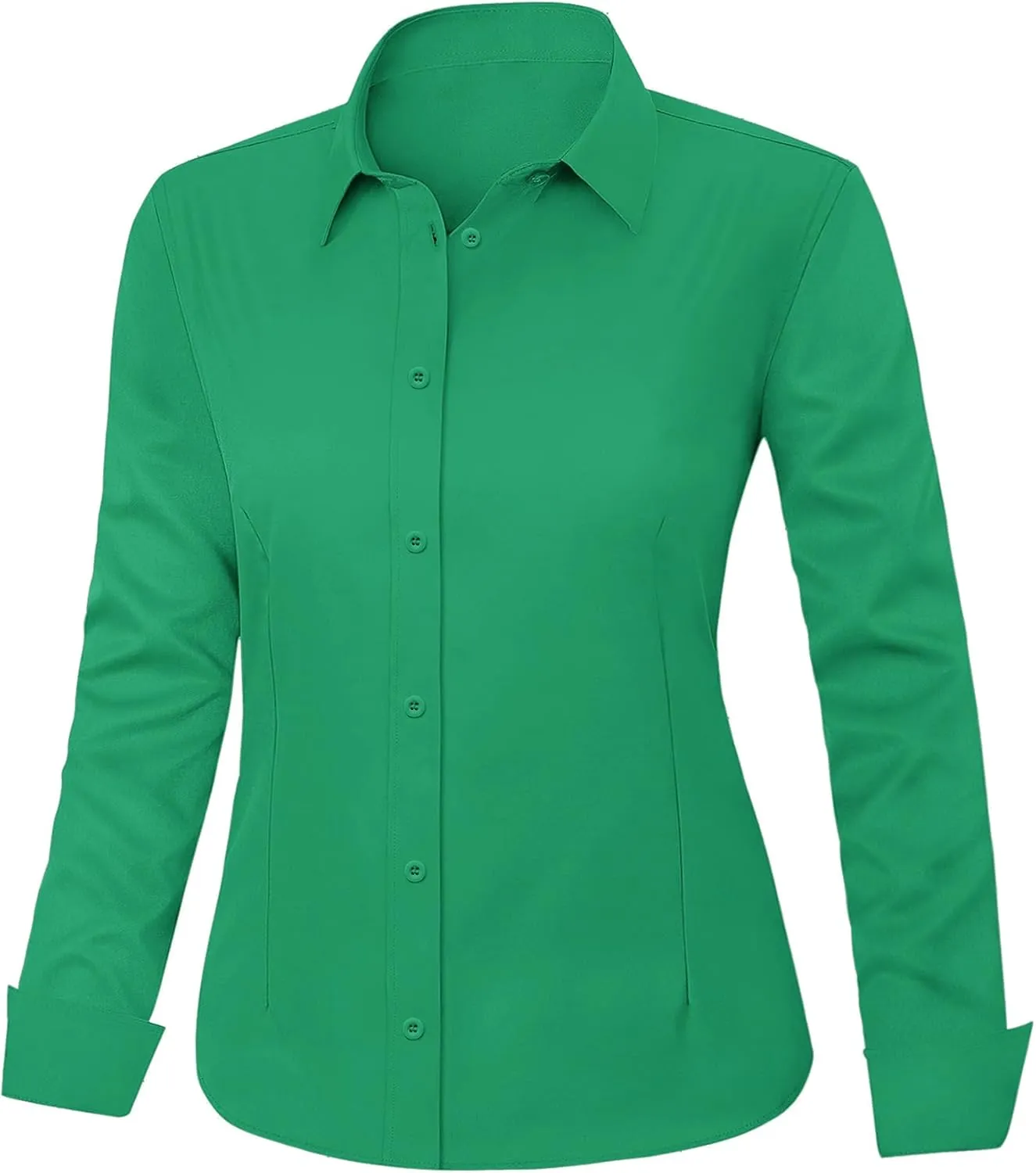 IN'VOLAND Women's Plus Size Button Down Shirts Long Sleeve Shirt Office Work Blouse Tops