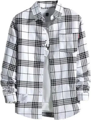 Men's Flannel Shirts - Long Sleeve Plaid Casual Cotton Button Down