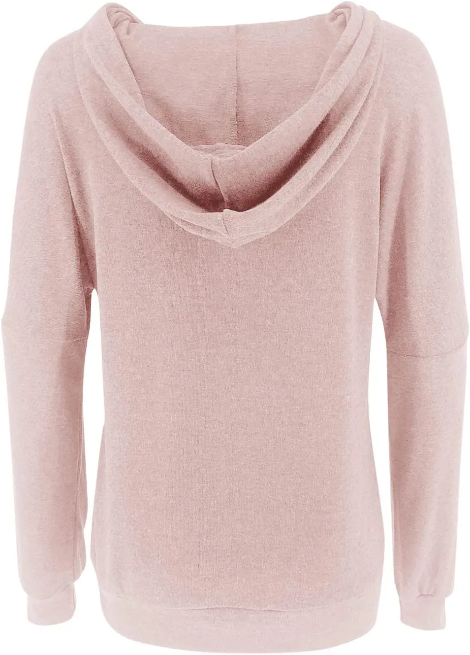 PRETTODAY Women's Casual Lightweight Hoodies Long Sleeve White Drawstring Sweatshirts Loose Pullovers with Pocket