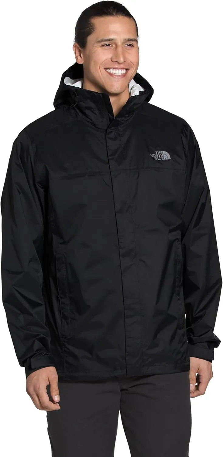 THE NORTH FACE Mens Venture 2 Waterproof Hooded Rain Jacket (Standard and Big & Tall Size), TNF Black/TNF Black/Mid Grey (Past Season), Large
