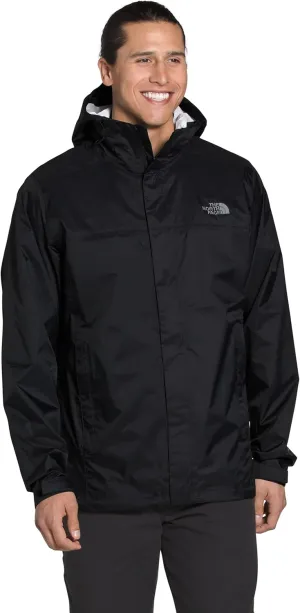 THE NORTH FACE Mens Venture 2 Waterproof Hooded Rain Jacket (Standard and Big & Tall Size), TNF Black/TNF Black/Mid Grey (Past Season), Large