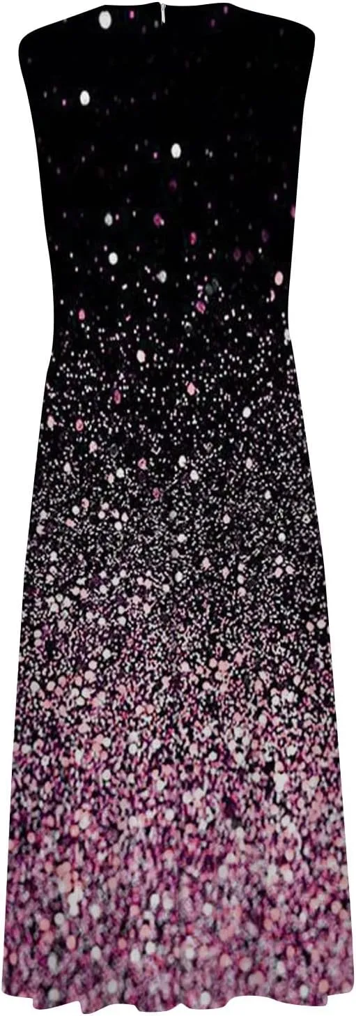 Womens Dresses Floral Print Wrap V Neck Sundresses Flowy Ruched Sleeveless Boho Dress Spring Beach Dress