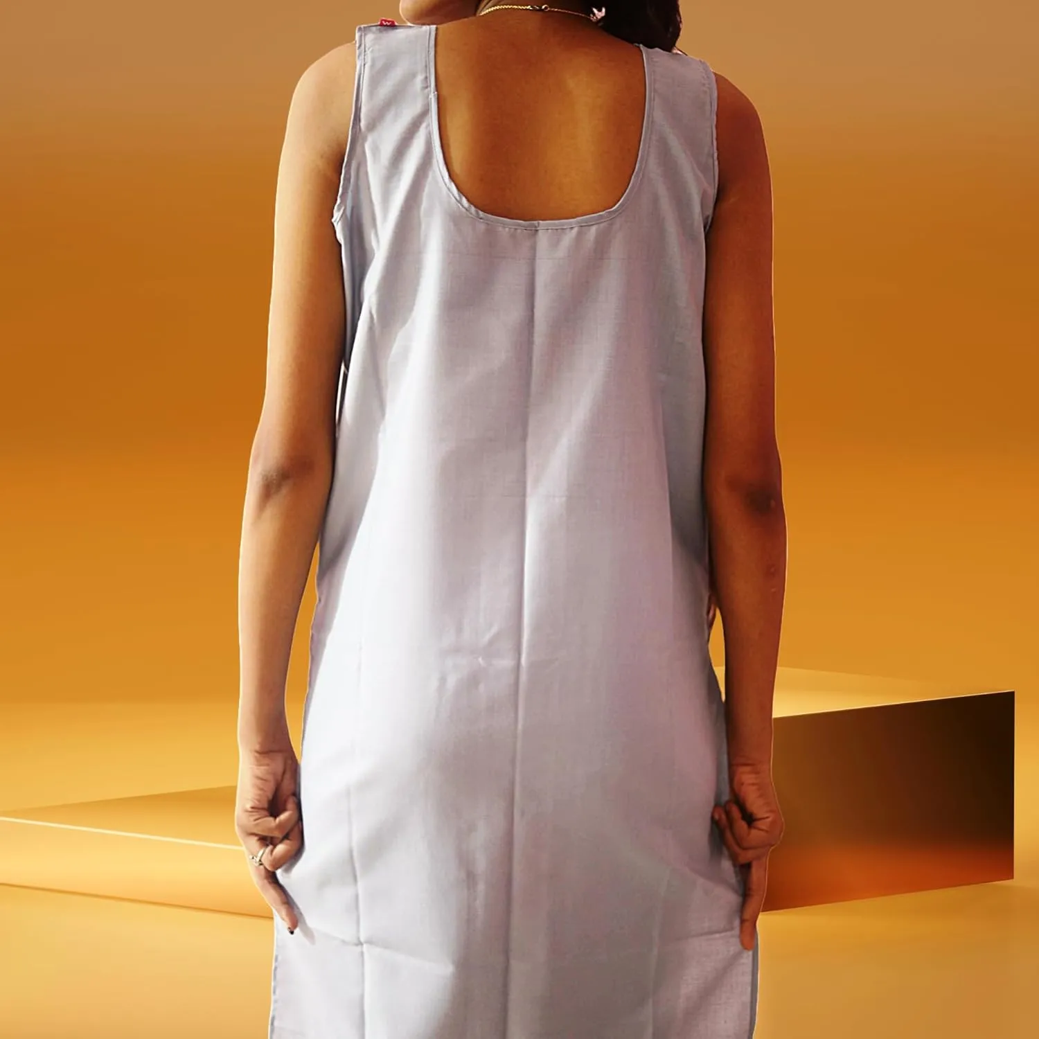 Women's Long Cotton Inner Slip Innerwear, Sleeveless Camisole for Sheer Kurtis