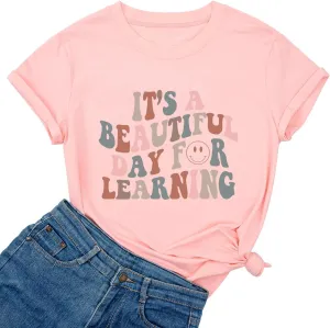 Ykomow You Can Do Hard Things Teacher T Shirt Womens Let it Be Live Happy Happiness Graphic Tees