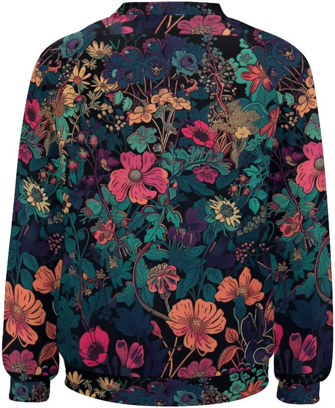 ZOCAVIA Floral Sweatshirts for Women Fall Fashion Oil Painting Flower Graphic Pullover Tops Crewneck Long Sleeve Y2K T Shirts